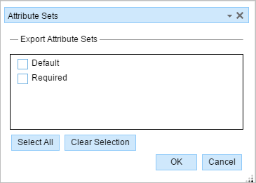 Export Attribute Sets dialog box